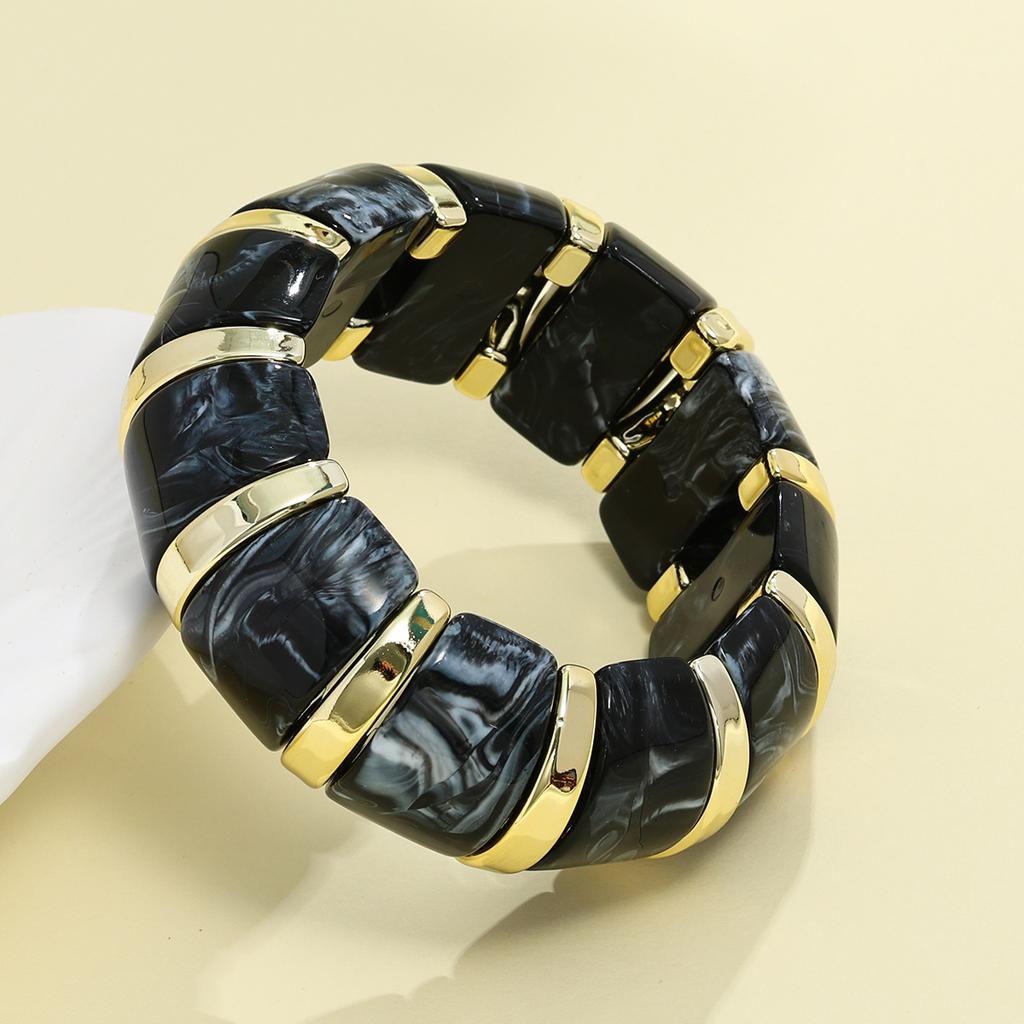 Exaggeration Punk Thick Wide Acrylic Elastic Rope Bracelet Retro Fashion Boho Bracelet Temperament Jewelry for Women