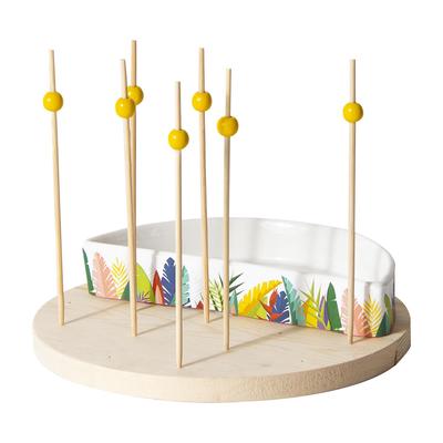 [Q3260] - Set of Bowl + Aperitif Picks 'Tropical' - 18 Cm