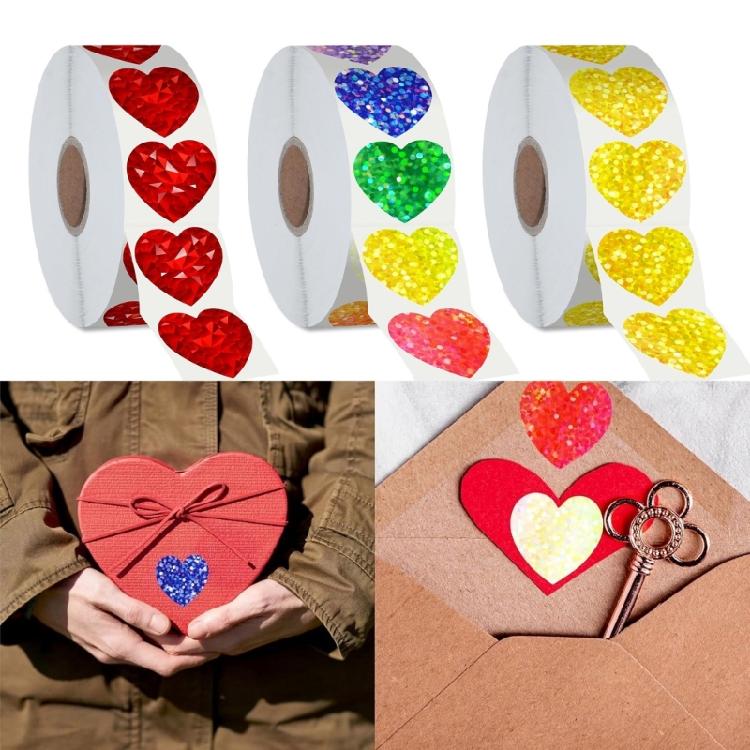 Heart Sticker Labels Decorative Sticker Valentine's Day Sticker Self-Adhesive Decorative Label Sticker for Envelopes