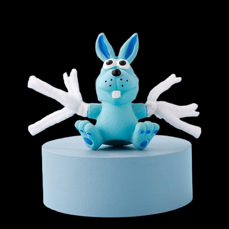Petlimit Latex Rabbit Dog Teething Toy with Rope