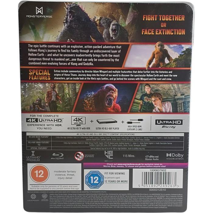 Godzilla x kong : the new empire stelbook blu-ray 4k ultra hd
