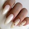 Retro Floral Nail Art Stickers with Gold Foil - Long Style, Fashionable Nails