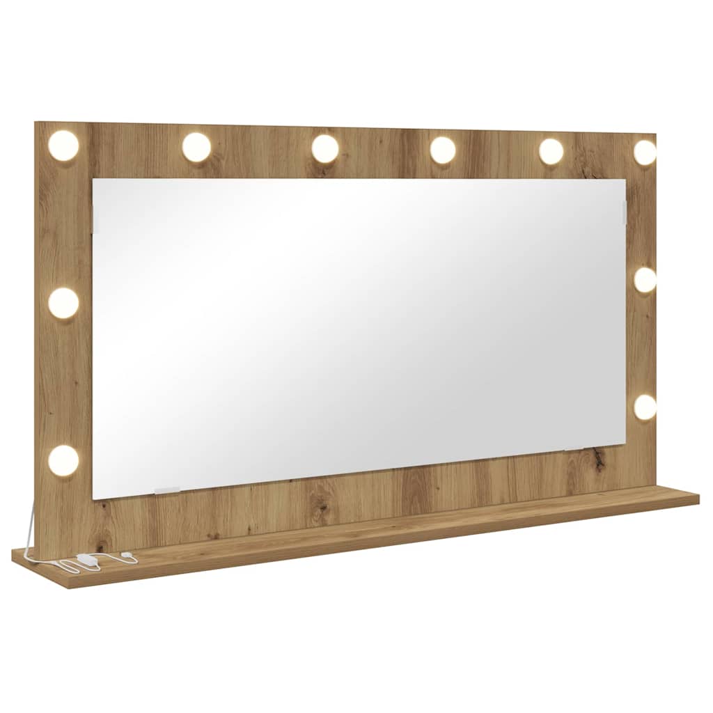 Rectangular Washbasin Mirror In Artisan Oak Finish 100 X 55 X 18 Cm