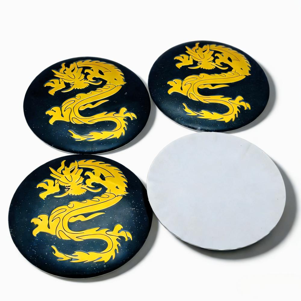 

4pcs 56MM Dragon Totem Logo Emblem Car Stickers Accessories for Car Wheel Center Caps Wheels Hub Cap Logo Rim Hubcap Cover Badge 56MM Stickers& Dragon Badge