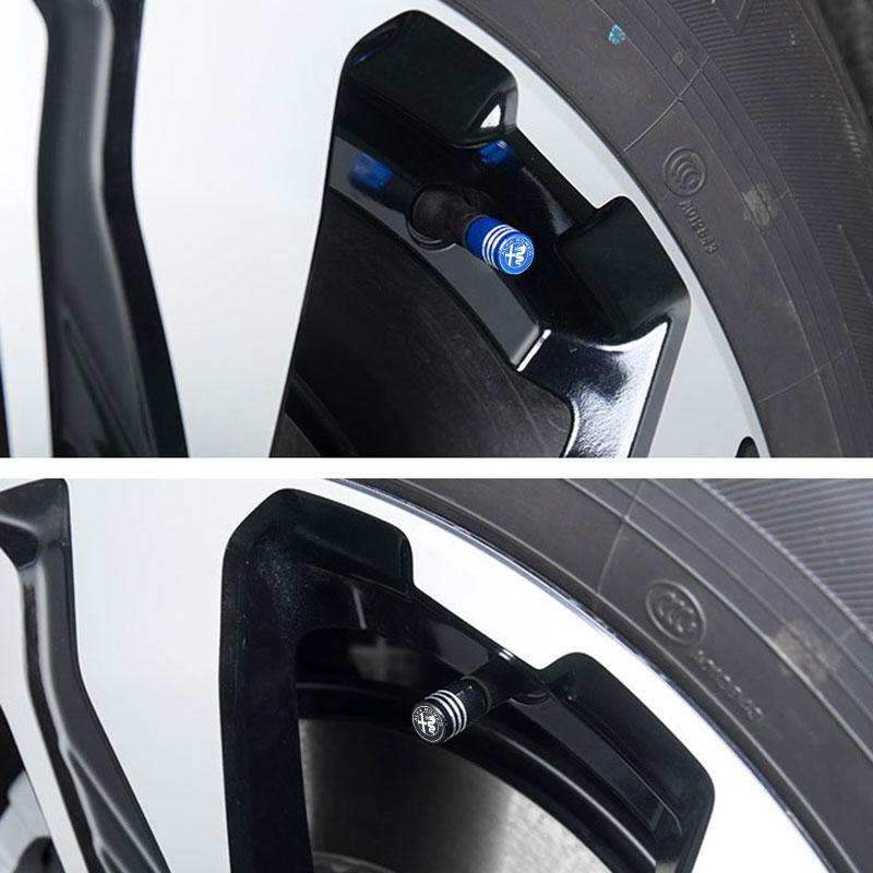 Car Tire Valve Cap Aluminum Tire Wheel Stem Air Valve Cap For Alfa Romeo Giulia Stelvio Giulietta 159 147 156 166 Car Accessorie Ysdf45