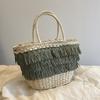 Tassel Tote Woven Bag Beach Fashion Trend Handbag Women's Vacation Hand-held Straw Bag