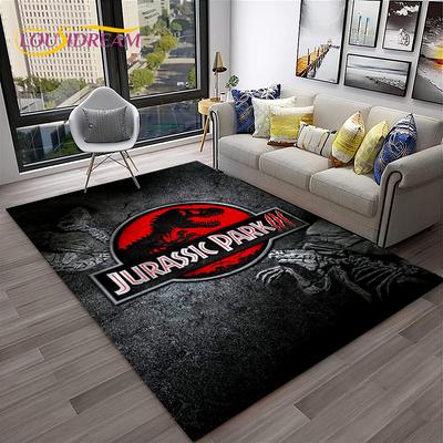 Dinosaur Cartoon Jurassic Park Child Carpet Rug for Home Living Room Bedroom Sofa Doormat Decor,Play Area Rug Non-slip Floor Mat