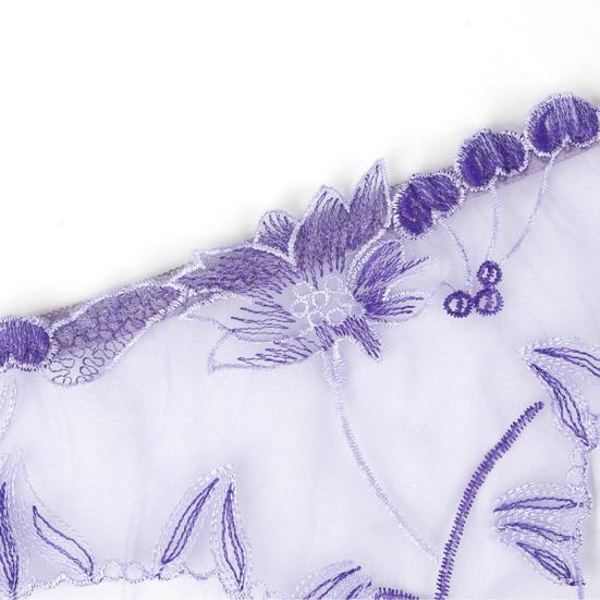 Niski stan haftowany kwiat koronkowe figi damskie szybkoschnące delikatne szycie ultracienkie przezroczyste seksowne kalesony