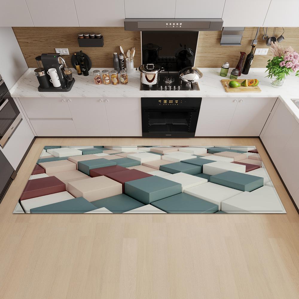 Entrance Door Mat Kitchen Bedroom Carpet Non-slip Floor Corridor Balcony Carpet Modern Pattern Floor Mat Can Be Customized
