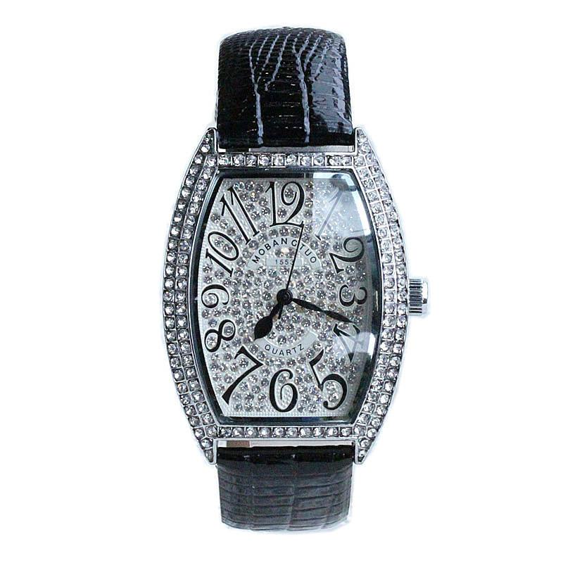 Counter Fashion Digital Face Wine Barrel Watch Women With Quartz Full Diamond Tide Watch