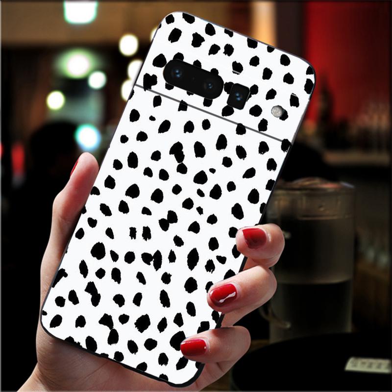

Phone Case for Google Pixel 10 9 Pro XL 9A 8 7 6 Pro Pixel 8A 7A 6A Pixel 8 7 6 5 Cow zebra Leopard Art Black Design Google Pixel 7