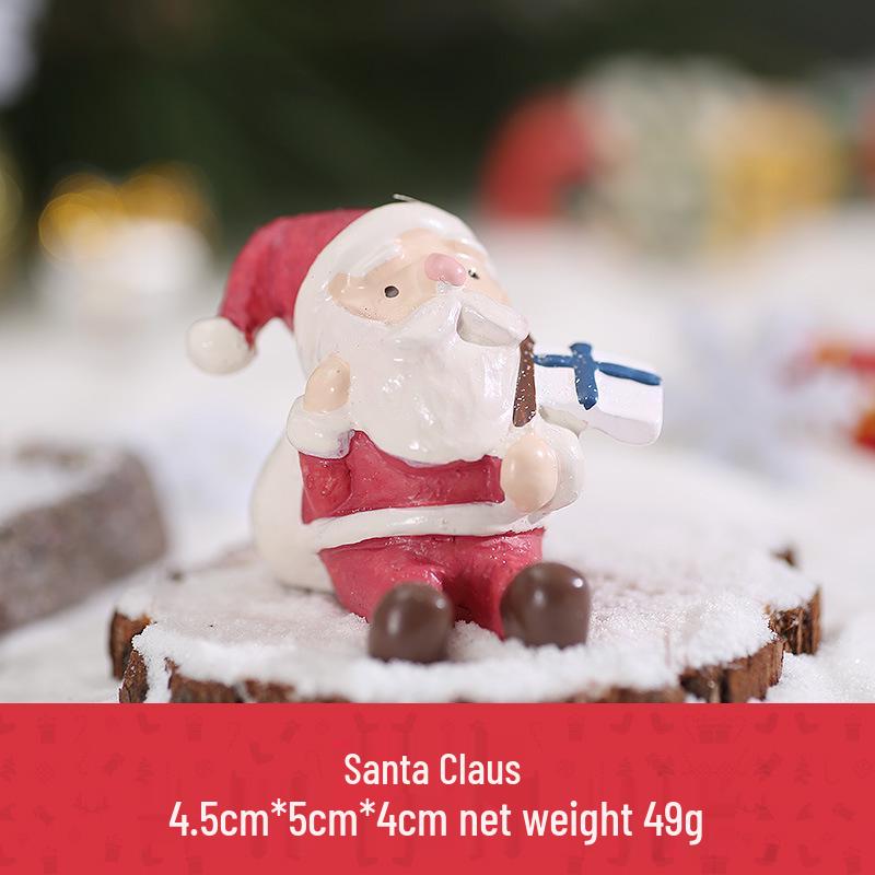 Handmade Santa Claus & Reindeer Sleigh Resin Desktop Ornaments