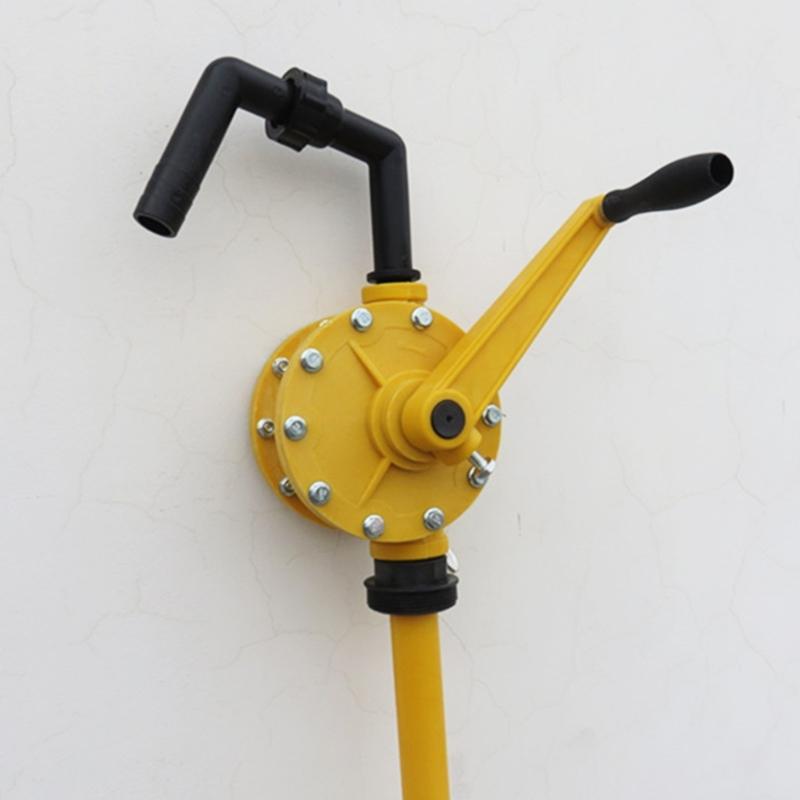 Hand Crank Drum Pump for 15 30 55 Gallon Drums, Manual Rotary Liquid Transfer Pump with 2 Inch Bung Mount for Maintenance Transfer and Storage Service