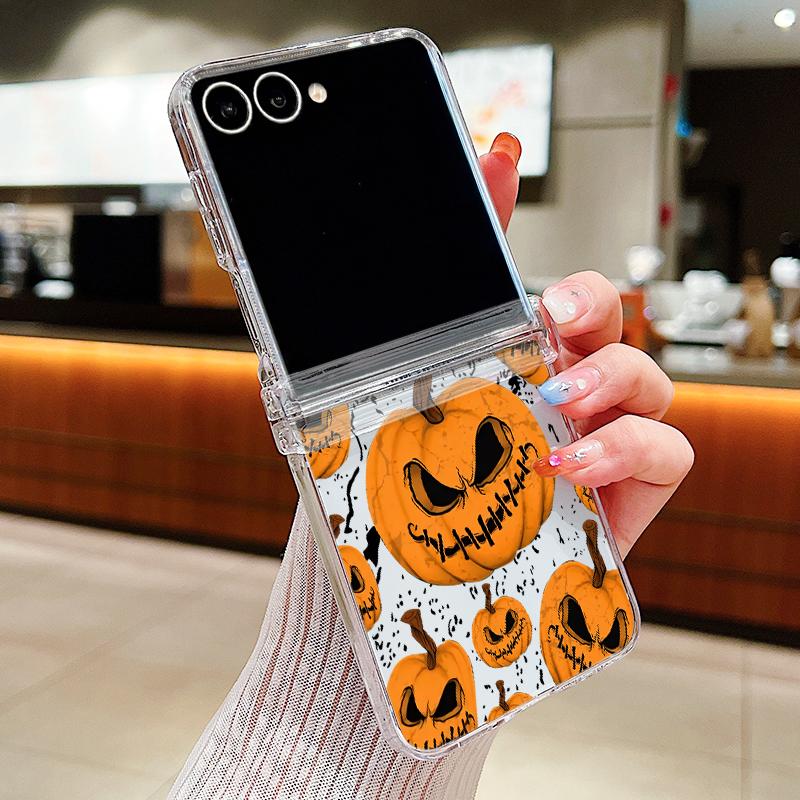 Christmas Ghost Halloween Case For Samsung Galaxy Z Fold 8 Ultra 7 6 5 4 Z Fold8 Fold7 Fold6 Fold5 Hinged Clear PC Slim Hard Folding Phone Cover