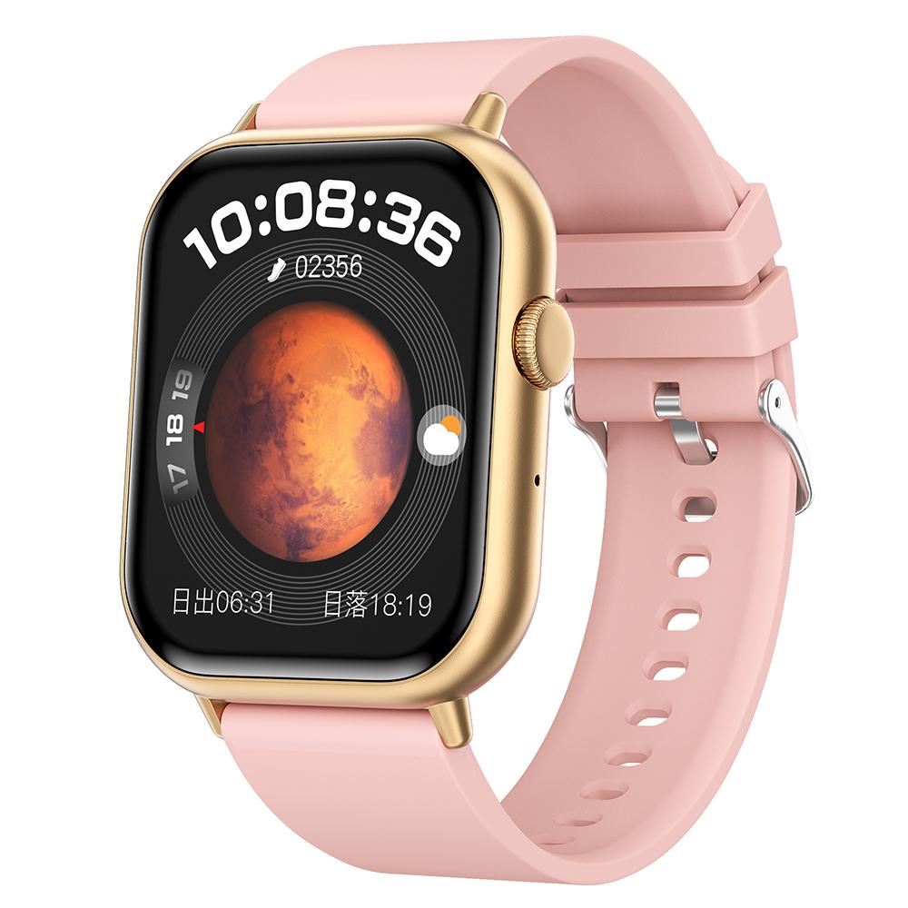 

G44 2.01 Inch Smart Watch 24 Hours Heart Rate Monitor Fitness Tracker Wristwatch,Silicone Strap Pink