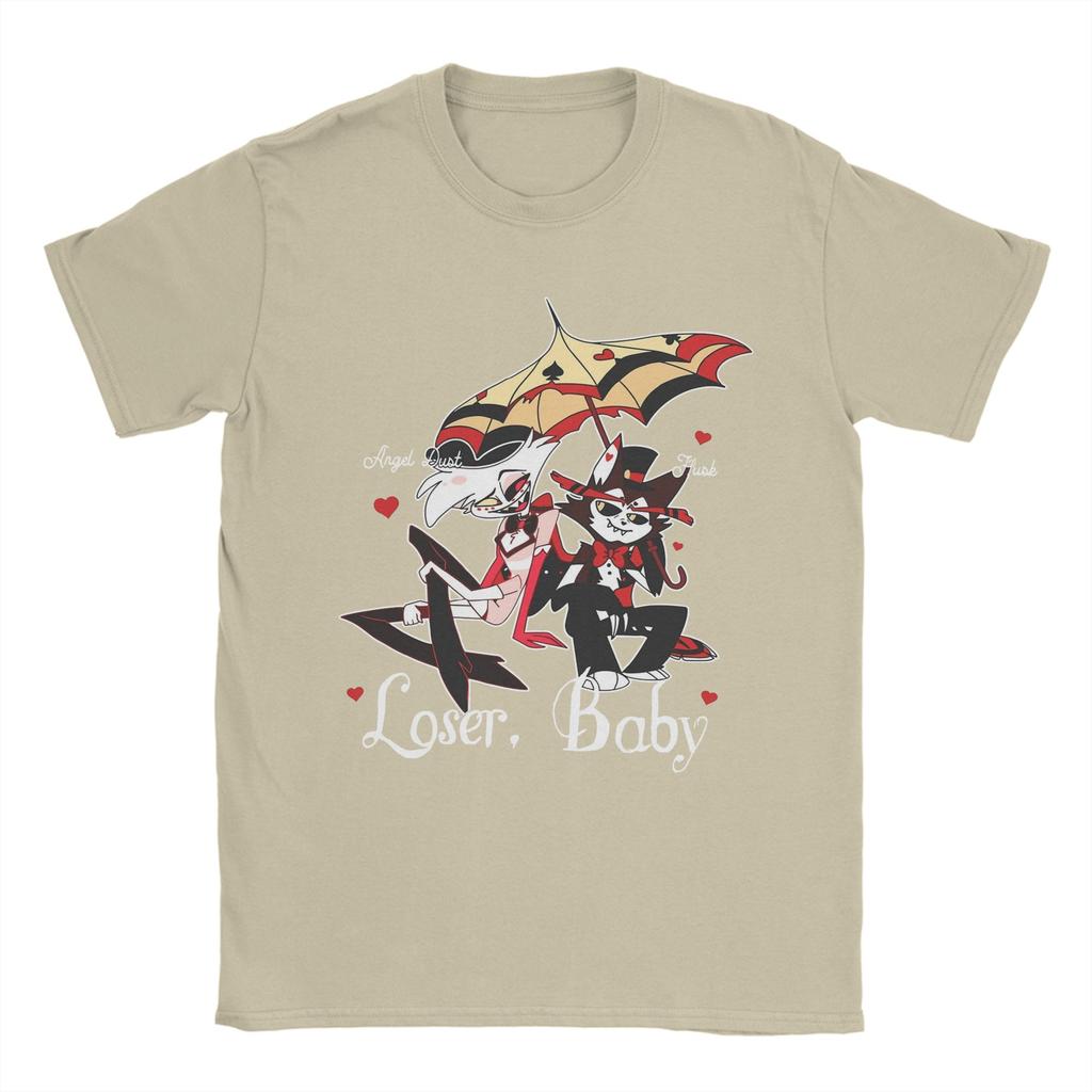 Hazbins Hotels Angel Dust X Husk Loser T Shirt Men's  Cotton Vintage T-Shirt Crew Neck  Tees Short Sleeve Clothes 4XL 5XL