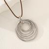 IF ME Ethnic Creative Big Spiral Conch Pendant Necklace Women Goth Adjustable Leather Wax Thread Chain Holiday Y2K Jewelry Accessories
