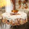 1 Stück Herbst Runde und Rechteckige Tischdecken, Erhältlich in verschiedenen Größen, Niedliches Eichhörnchen, Ahornblatt-Druckmuster Tischdecken, Thanksgiving Part