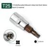 5 Pcs Torx Screwdriver Bits 1/4 Inch Drive Socket Head Tools T15 T20 T25 T30 T40 Socket Wrench Adapter Hand Tools