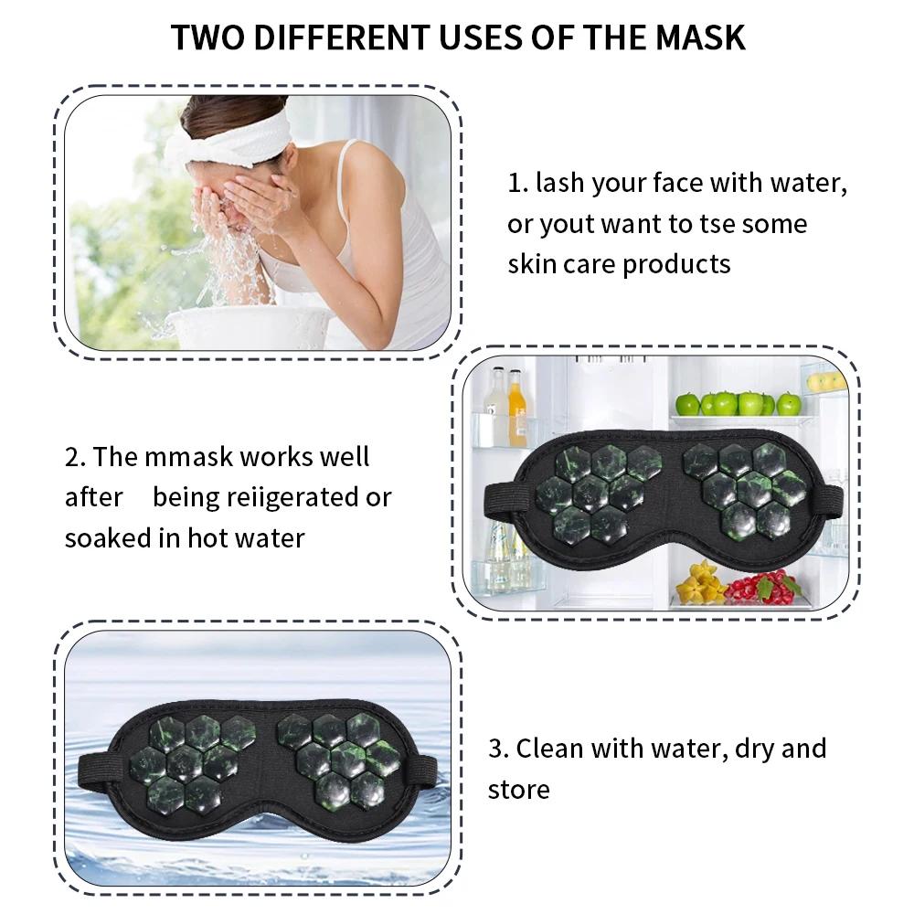 Natural Jade Eye Mask Cooling Gemstone Therapy for Puffy Eyes Dark Circles & Migraine Relief Hand-Polished Cold Compress Facial