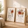 Abstract Wall Art Minimalist Line Flower Woman Figure Canvas Painting Modern Style Poster Prints Bedroom Living Room Wall Decor