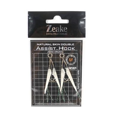 Zeake Assist Hook Double Fish Skin SLJ 2 Per Pack M (Size 4) (3063)