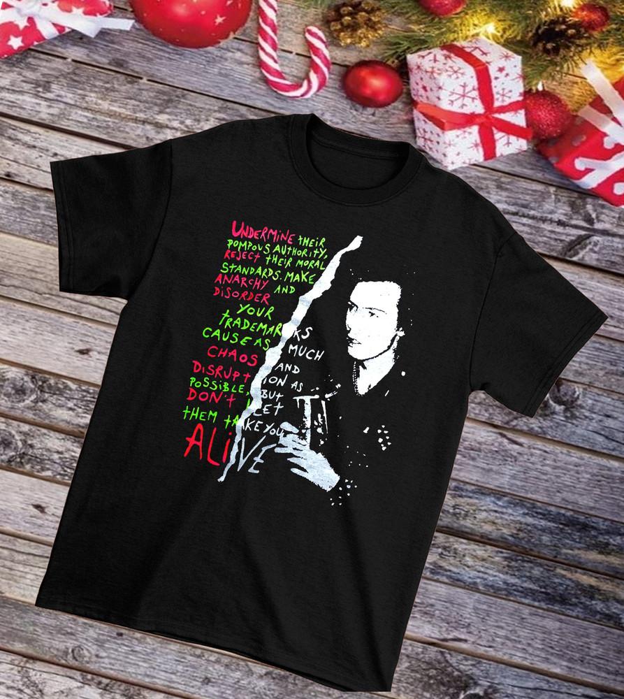 sid vicious подрывают их Подарок Рождество S234XL Черная Футболка FN042 Унисекс Футболка XXXL