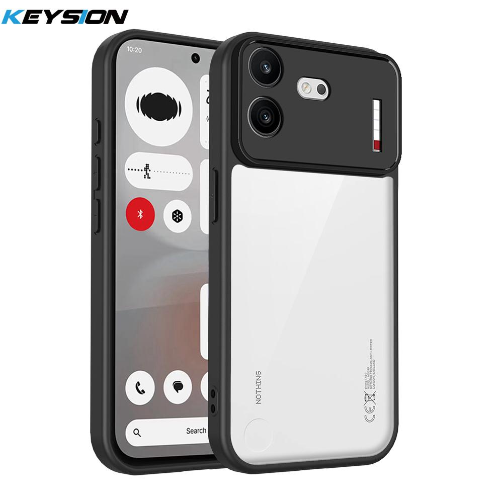 KEYSION Transparent Phone Case for Nothing Phone 4B Soft Silicone+PC HD Clear Shockproof Phone Back Cover for Nothing Phone 4b
