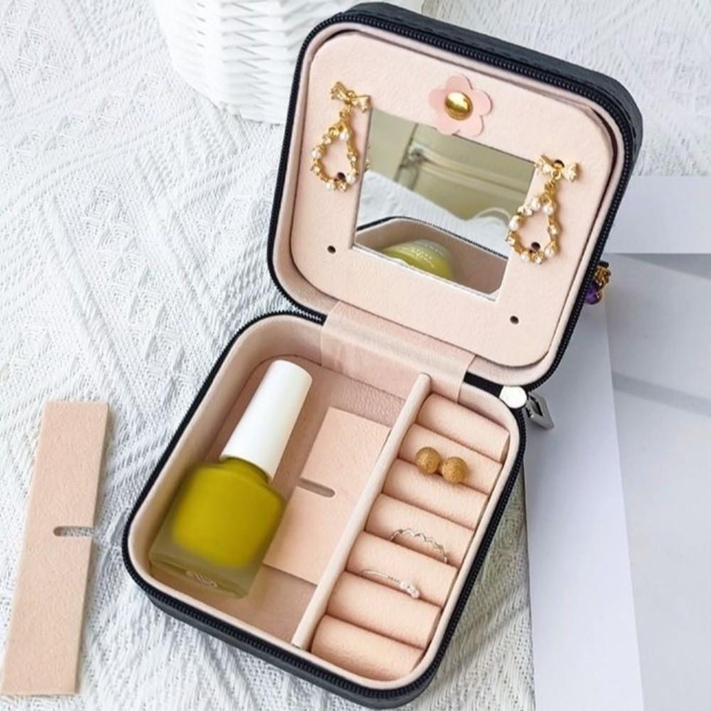 Square Jewelry Storage Box Waterproof Travel Organizer Necklace Ring Box  Daily Use