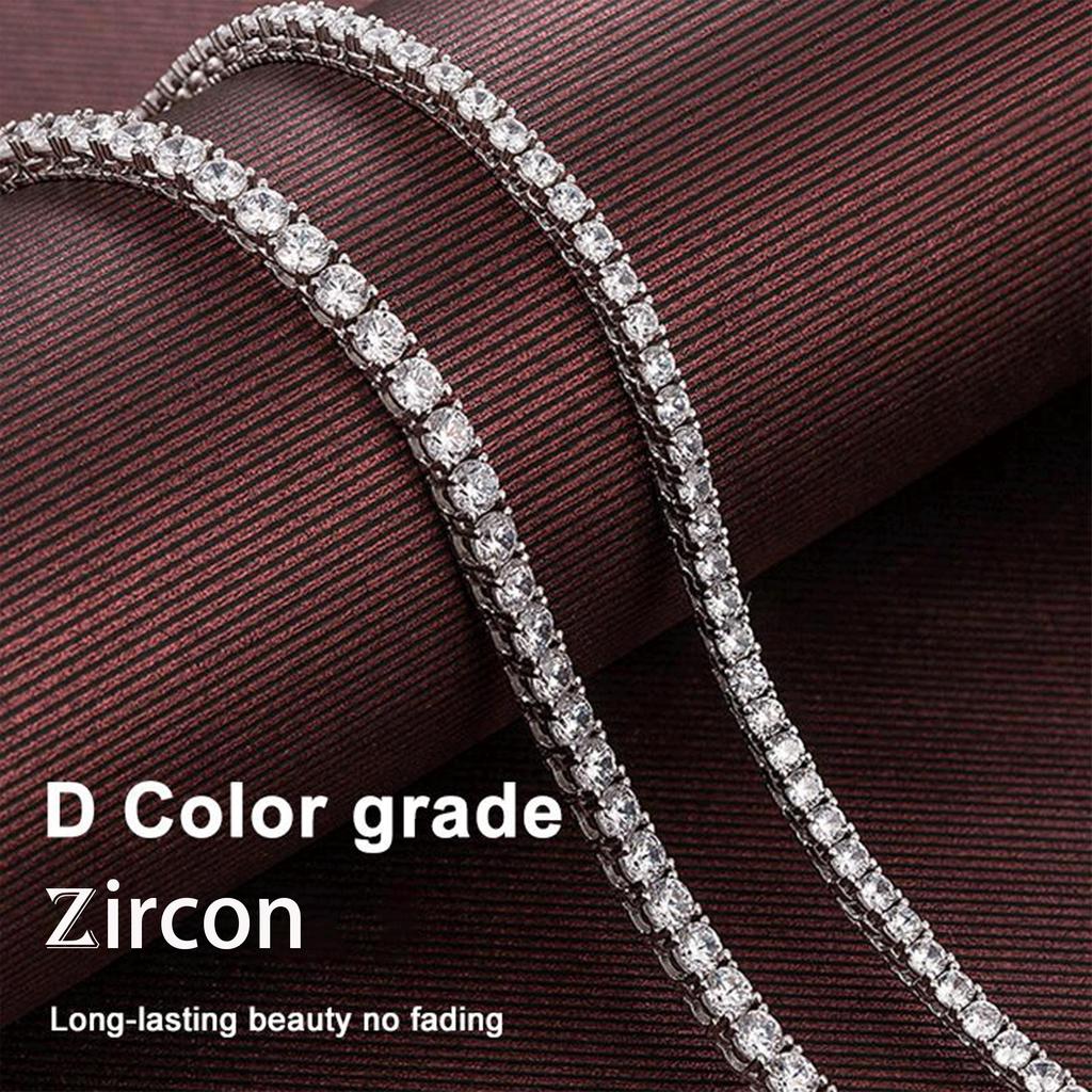 925 Sterling Silber Moissanit Tennis Halskette für Frauen echte 3 4 5 mm Diamanten mit Halskette edler Schmuck