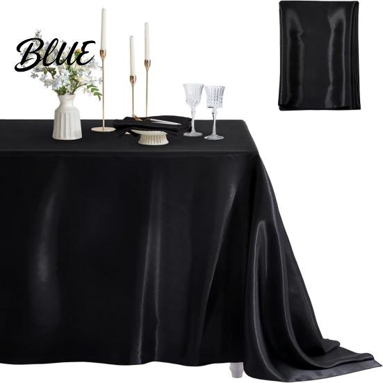 Scandinavian Style Table Protective Cover Satin Fabric Nordic Smooth Linen Tablecloth Dustproof Colorful Wedding Party