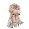 Winter Colorful Plaid Scarf Soft Cashmere Shawl Wrap Elegant Long Tassel Scarves  Women