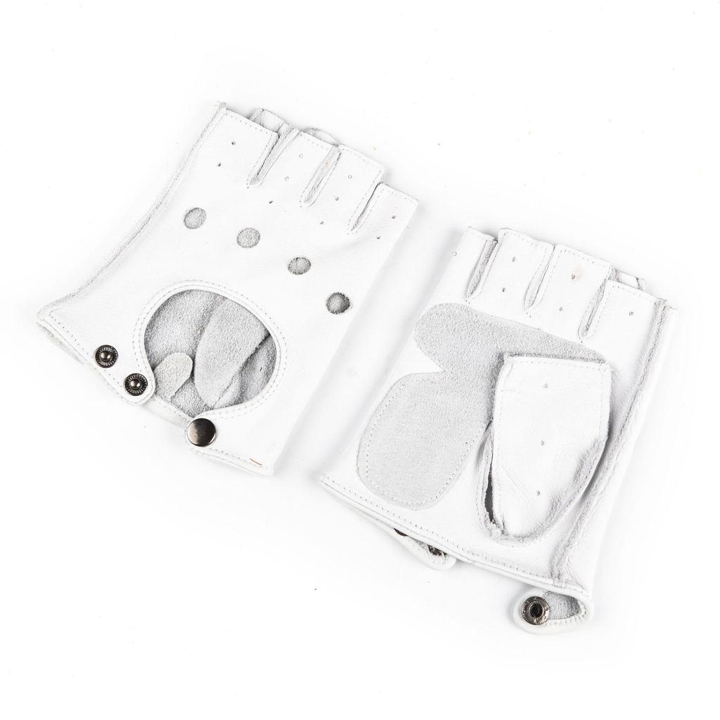 Men's & Women's Retro Half-Finger Non-Slip Cowhide Cycling Gloves for Autumn/Winter