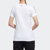 Adidas Neo Three Stripes Color Block Pattern Print Round Neck Short Sleeve T-Shirt Women Tops White GK1568
