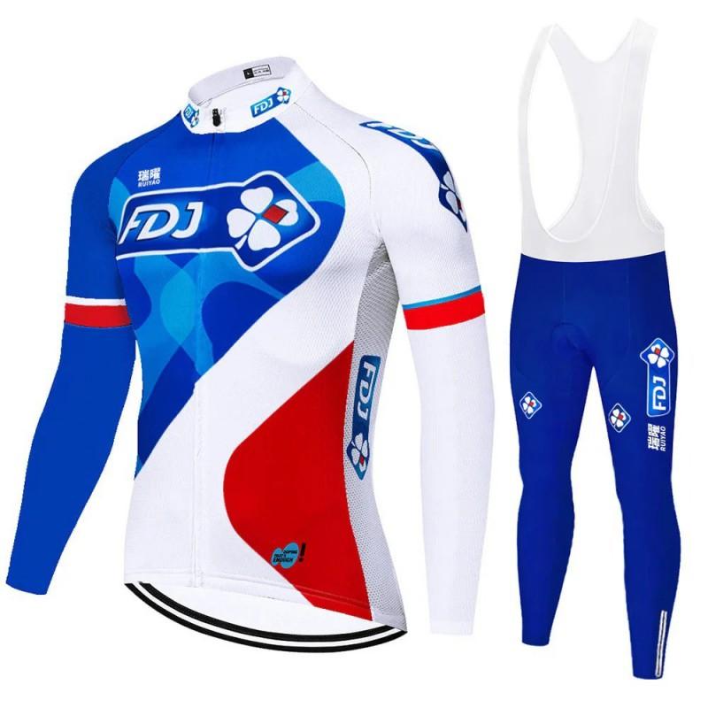Unisex Long Sleeve Fleece-Lined Cycling Jersey Mountain Road Bikes Wear