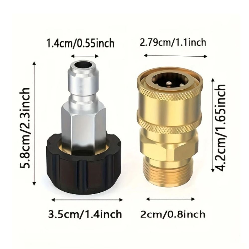 2pcs Quick Connection Pressure Washer Adapter Set Pressure Washer Connector  High Pressure Washer