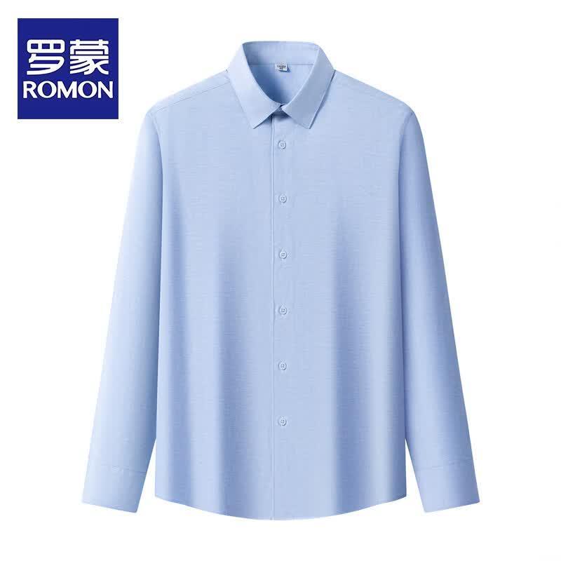 ROMON Men s Premium Business Casual Stretch Long-Sleeve Shirt 43 синий