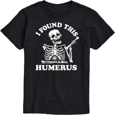 Instant Message - I Found This Humerus - Men's Short Sleeve Graphic T-Shirt - Size 4X Big and Tall Black