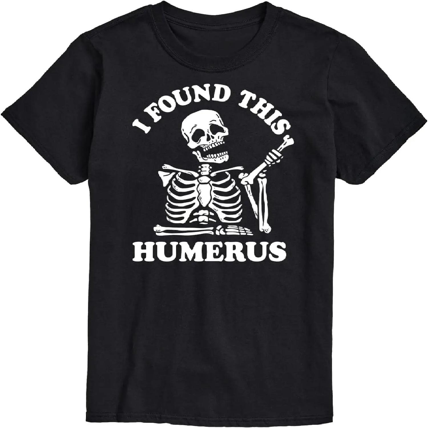 

Instant Message - I Found This Humerus - Men s Short Sleeve Graphic T-Shirt - Size 4X Big and Tall Black S чёрный
