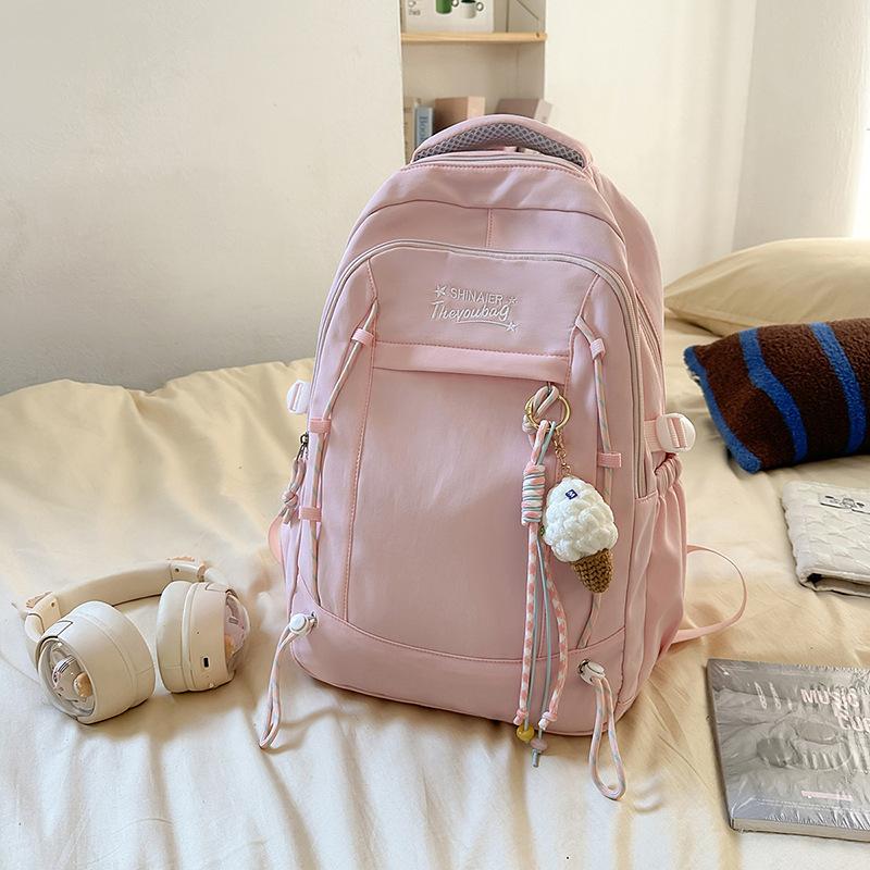 Schoolbag Korean version of college style large-capacity backpack high value lightweight leisure travel backpack junior high school student schoolbag