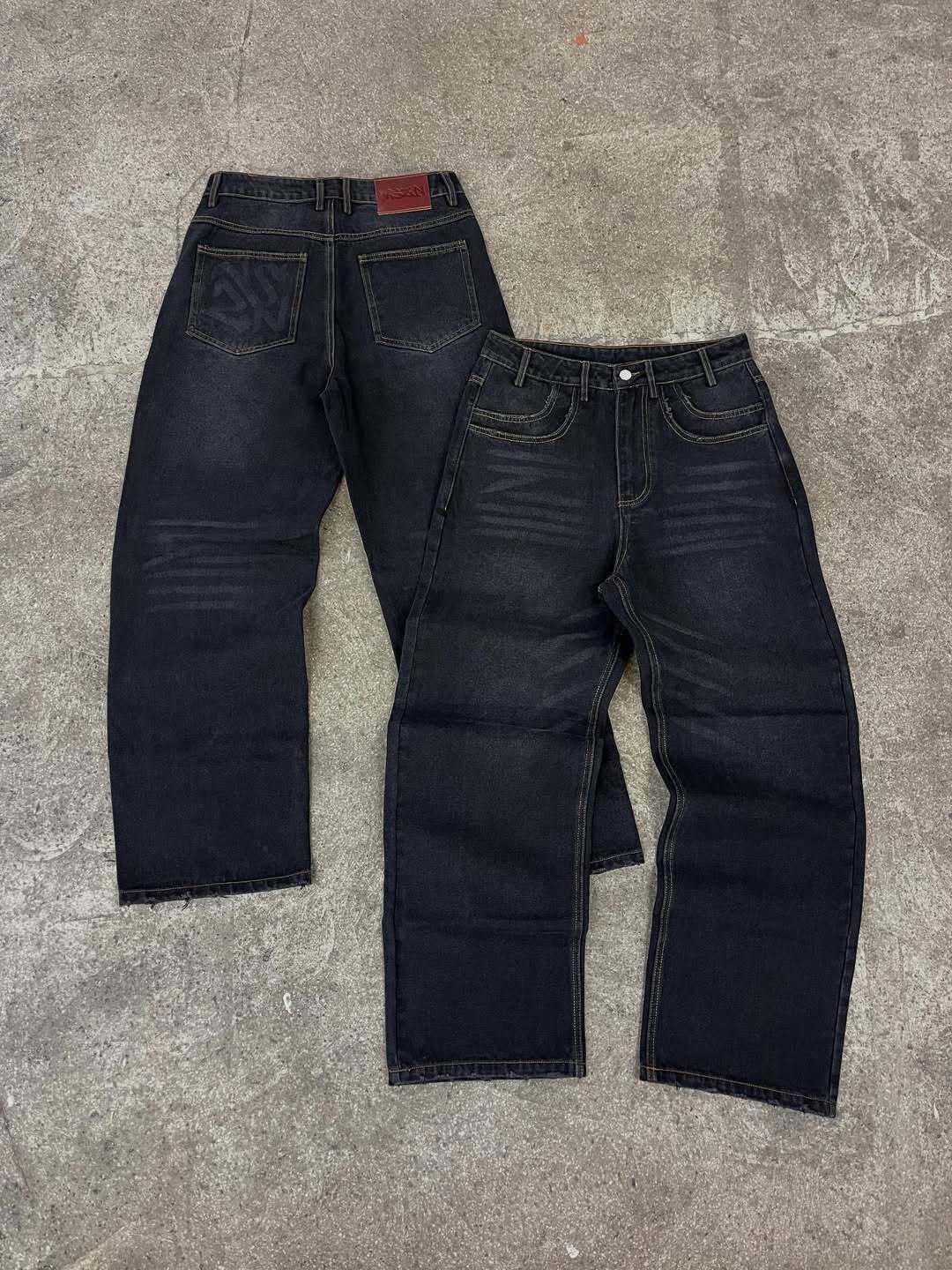 

Unisex Retro Button-Decor Micro Flare Jeans - 2026 Trendy American Street Style Large чорний