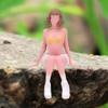 1/64 Scale Sitting Girl Model Resin Car Show Tiny People for Train Layout Miniature Scene