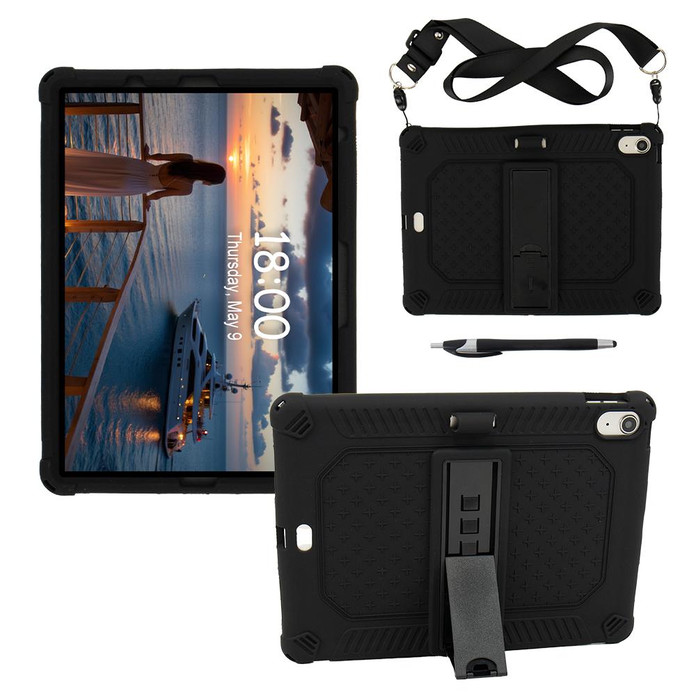 Soft Silicone Case Universal For iPad 11" 2025 A16 11th 10.9 2022 10th Geneneration Adjustable Stand Cover With Shoulder Strap