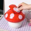 Mini Household Accessories Cute Garbage Can Waste Bin with Lid Detachable Collect Rubbish Red Mushroom Table Desk Binwastebaske