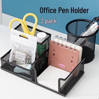 Kreativer Metall-Netz-Stiftehalter mit mehreren Fächern für Büro- und Empfangsschreibtische