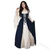 Women's Retro Court Halloween Costume: Medieval Two-Piece Dress for Stage Performance