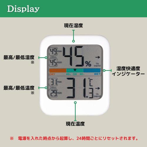 HATUSOKU Digital Thermometer/Hygrometer, Maximum/Minimum Temperature and Humidity Display, Palm-Sized, Hanging Stand, Magnet, ON03