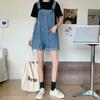 Summer Vintage Blue Jean Jumpsuit Women's Cotton Wide Legs Bib Overalls Women Personality Denim Rompers