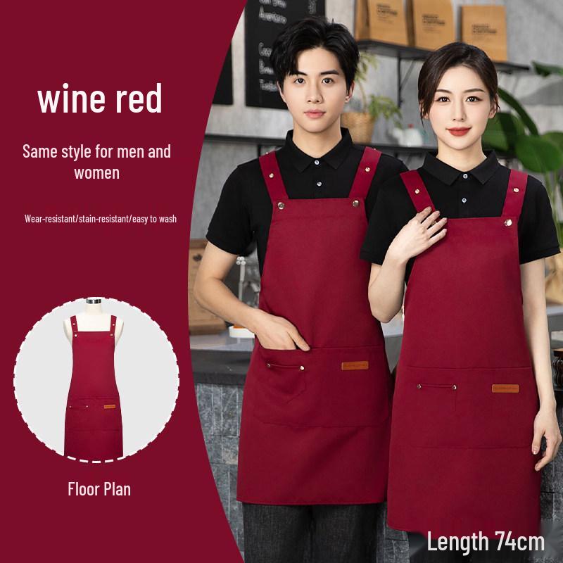 Waterproof Women's Apron for Catering: Logo-Printed, Ideal for Kitchen, Milk Tea & Coffee, 2026 Design