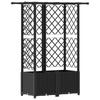 Elevated Planter with Trellis and Hanging Roof Black 124 X 40 X 138 Cm PP